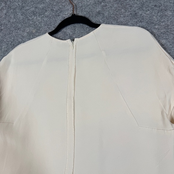 COS Cream Minimalist Quiet Luxury Blouse Size S Cap Sleeve Back Zip Modern Top - Picture 11 of 14